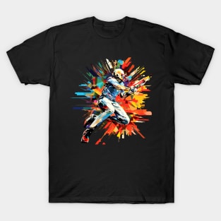 Cricket Player Sport Game Champion Competition Abstract T-Shirt